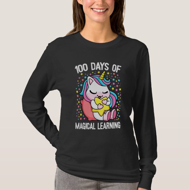 100 Days Of Magical Learning 100th Day Of School U T-Shirt (Vorderseite)