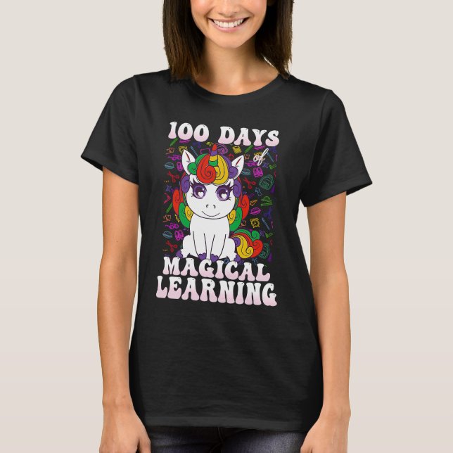 100 Days Of Magical Learning 100th Day Of School U T-Shirt (Vorderseite)