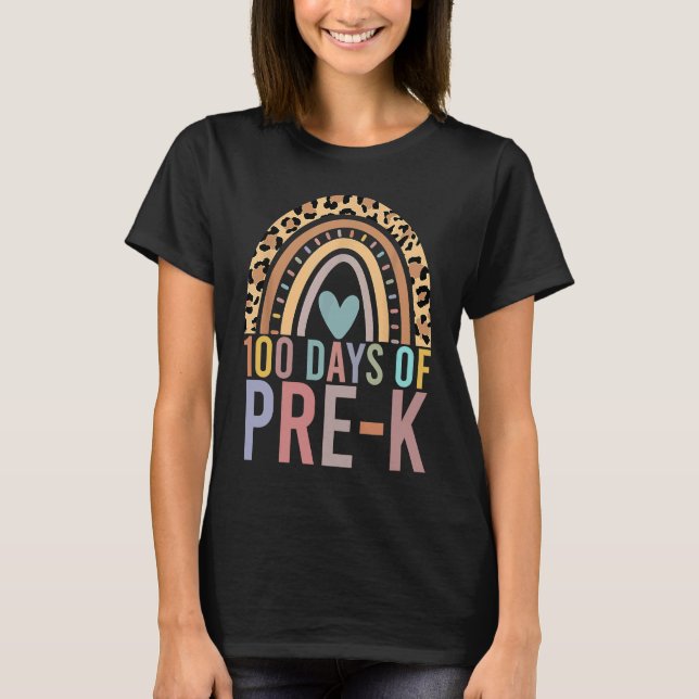 100 Days Of Pre K  Happy 100th Day Of School Teach T-Shirt (Vorderseite)