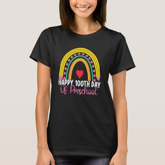 100 Days Of School 100th Day Of School Preschool R T-Shirt (Vorderseite)