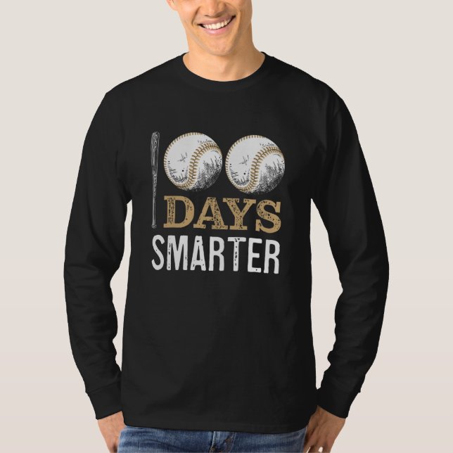 100 Days Of School Baseball Boy Fun Celebration St T-Shirt (Vorderseite)
