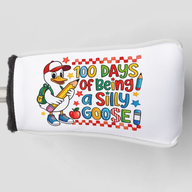 100 Days of School Boys Goose | Cute School Golf Headcover (Vorderseite)
