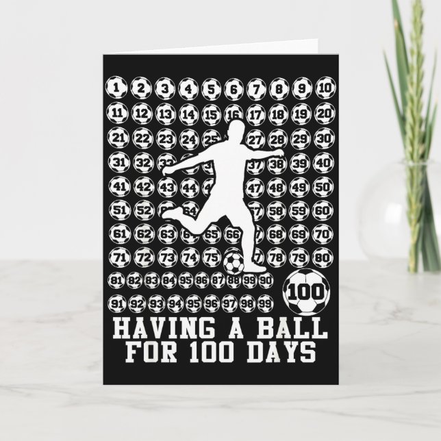 100 Days Of School Boys Soccer 100th Day Of School Karte (Vorderseite)