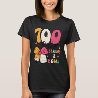 100 Days of School Brains and Bows 100th Day of Sc T-Shirt