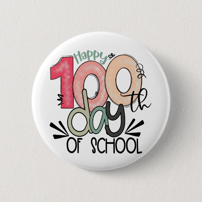 100 days of school celebration button / pin badge (Vorderseite)