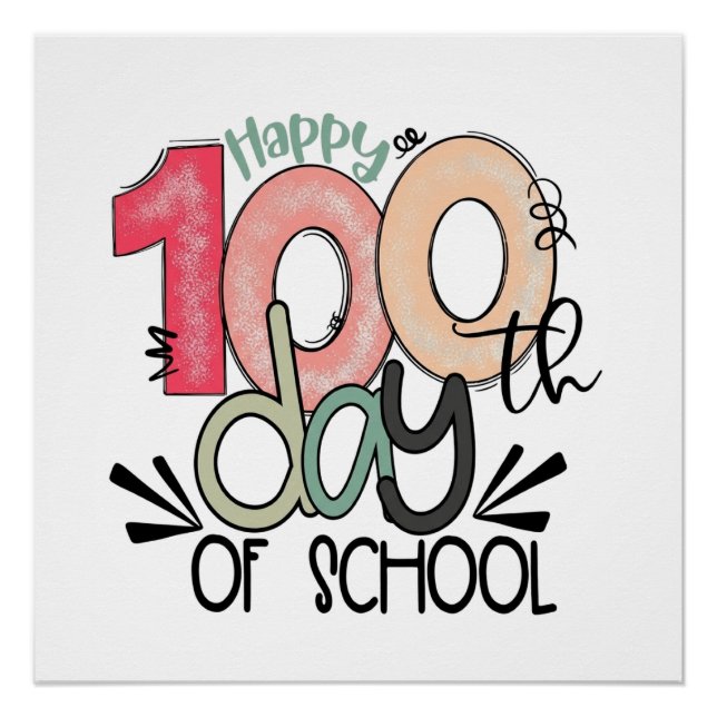 100 days of school celebration glossy poster (Vorderseite)
