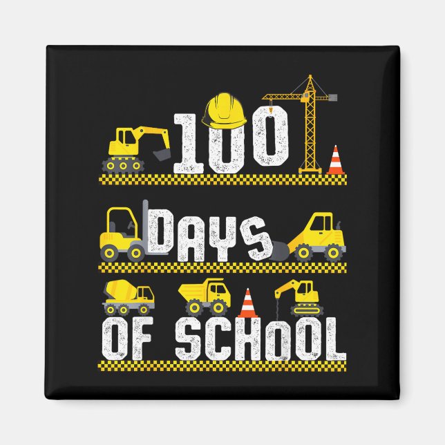 100 Days Of School Construction Truck 100th Day Bo Magnet (Vorne)