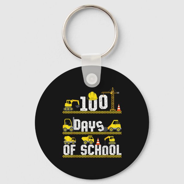 100 Days Of School Construction Truck 100th Day Bo Schlüsselanhänger (Vorderseite)
