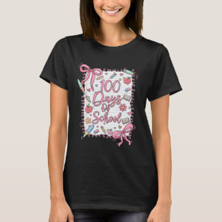 100 Days of School Coquette Bow for Girls 100th Da T-Shirt