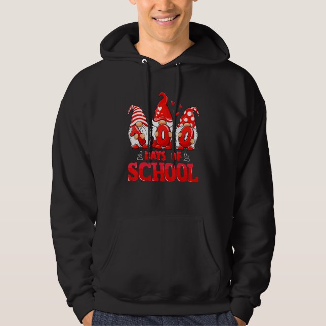 100 Days Of School Cute Gnomes Virtual Learning Te Hoodie (Vorderseite)