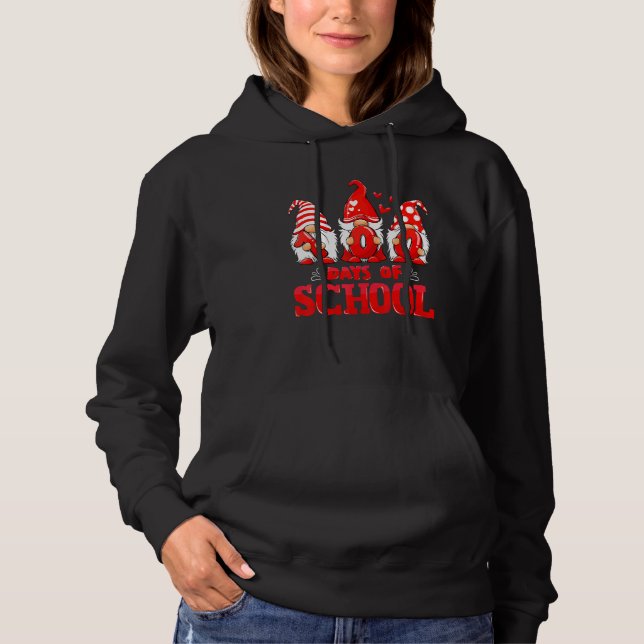 100 Days Of School Cute Gnomes Virtual Learning Te Hoodie (Vorderseite)