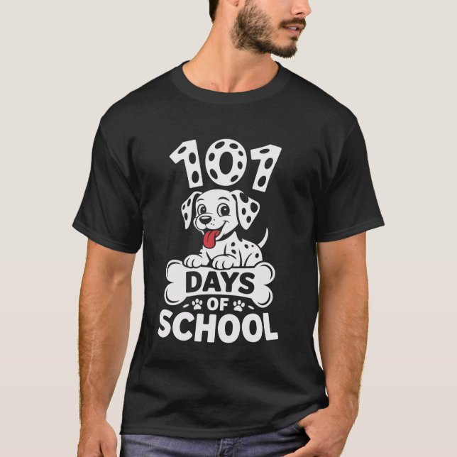 100 Days of School Dalmatian Dog 100th Day of Scho T-Shirt (Vorderseite)