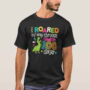100 Days of School Dinosaur Dino Rawr Boys Kids T-Shirt