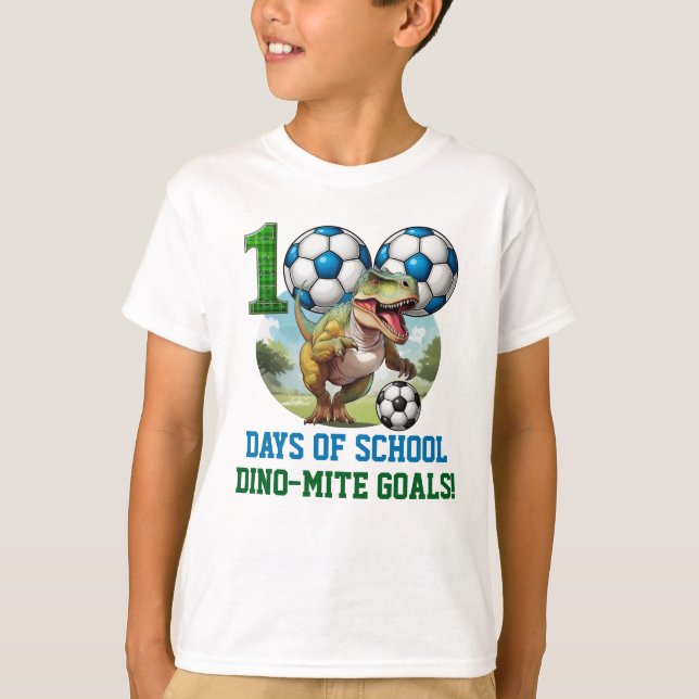 100 Days of School Dinosaur Themed T-Shirt (Vorderseite)