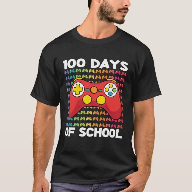 100 Days of School Gamer Boy Costume Outfit Game C T-Shirt (Vorderseite)
