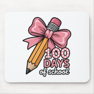 100 Days Of School Girls Coquette Bow Kids Teacher Mousepad