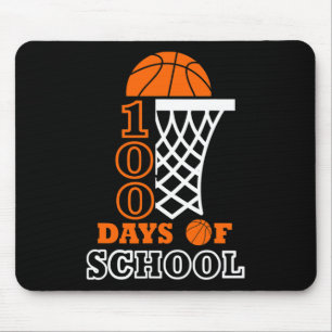 100 Days of School Kids Basketball 100th day Mousepad