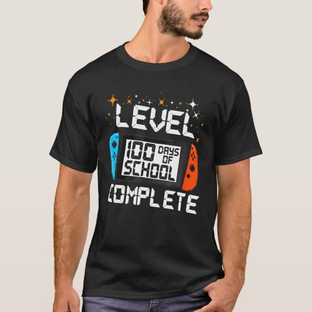 100 Days of School Level Complete Video Games Game T-Shirt (Vorderseite)