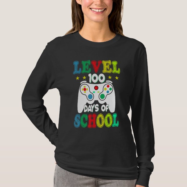 100 Days of School Level Unlocked Video Games Game T-Shirt (Vorderseite)