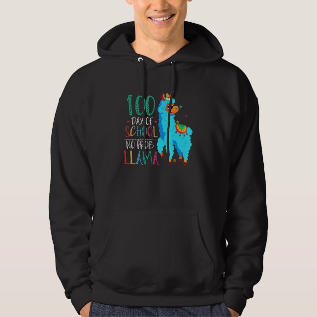 100 Days Of School No Prob Llama Llama Teacher And Hoodie (Vorderseite)