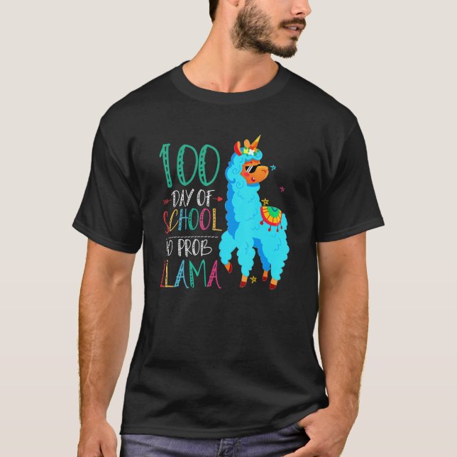 100 Days Of School No Prob Llama Llama Teacher And T-Shirt (Vorderseite)