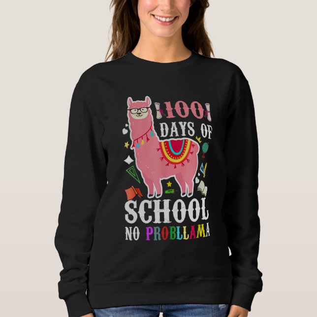 100 Days Of School No Probllama Llama 100th Day Gi Sweatshirt (Vorderseite)
