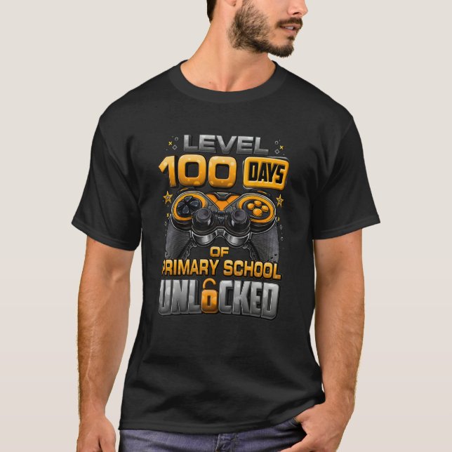100 Days Of School Primary School Level Unlocked V T-Shirt (Vorderseite)