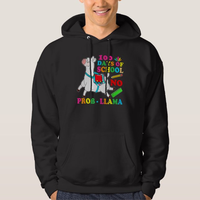 100 Days Of School Shirt No Probllama Llama 100th  (Vorderseite)