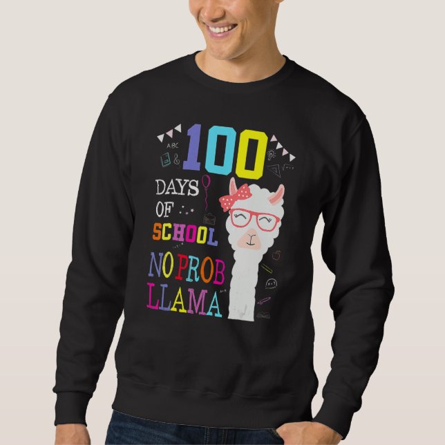 100 Days Of School Shirt No Probllama Llama 100Th  (Vorderseite)