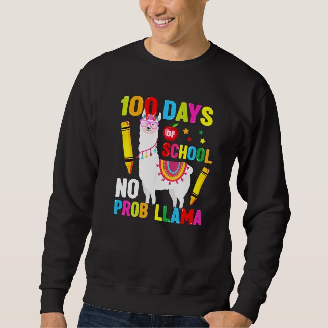 100 Days Of School Shirt No Probllama Llama 100th  (Vorderseite)