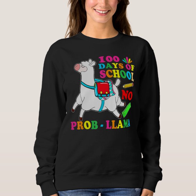 100 Days Of School Shirt No Probllama Llama 100th  (Vorderseite)