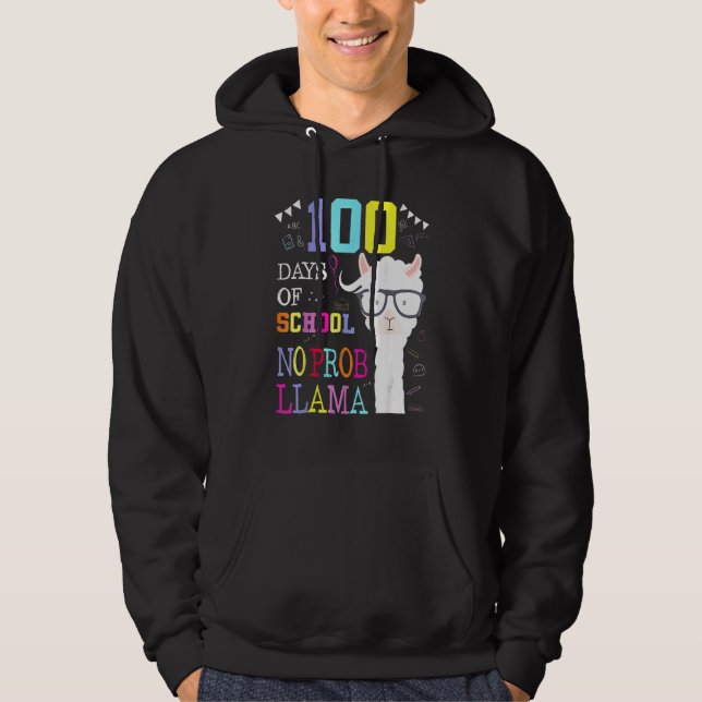 100 Days Of School Shirt No Probllama Llama 100th  (Vorderseite)