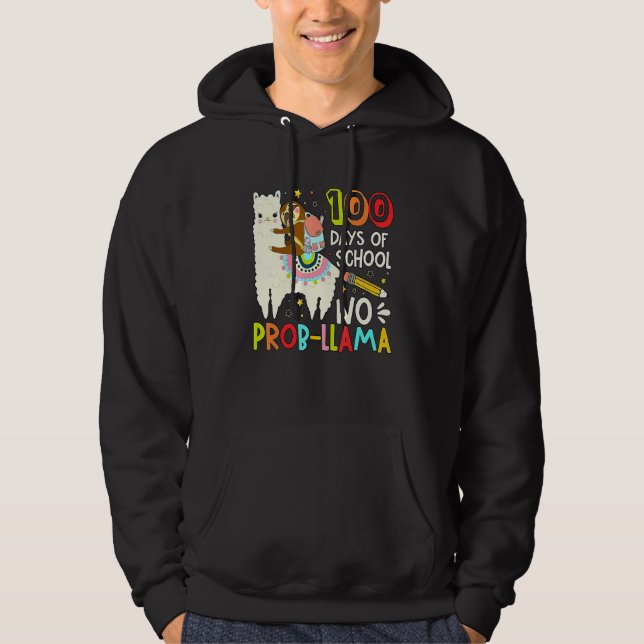 100 Days of School Shirt No Probllama Llama 100th  (Vorderseite)