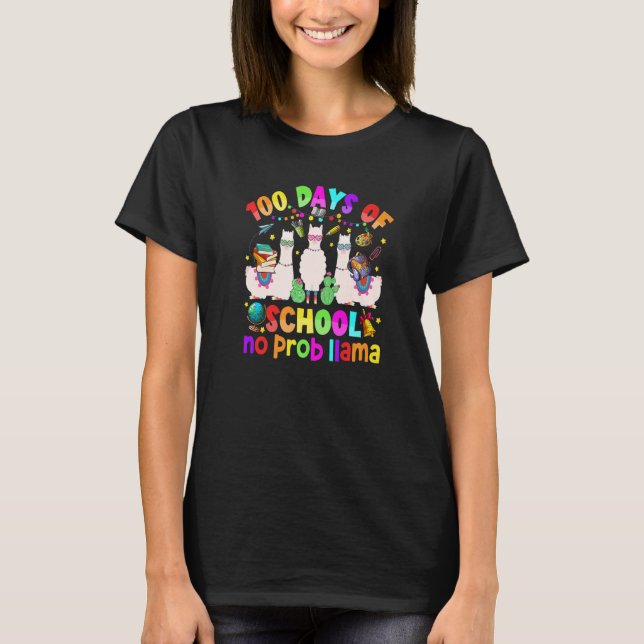 100 Days of School Shirt No Probllama Llama for Te (Vorderseite)