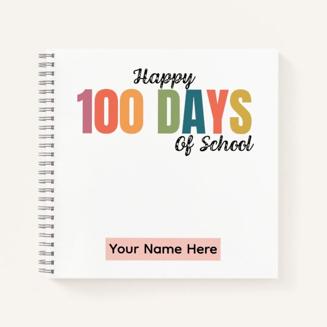 100 Days Of School Spiral Notebook Notizbuch (Vorderseite)