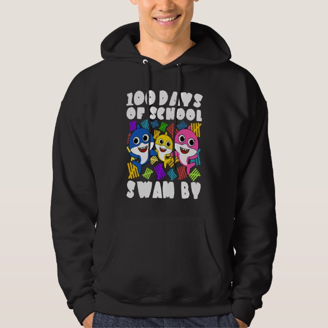 100 Days of School Swam by Shark  100th Day Boys G Hoodie (Vorderseite)