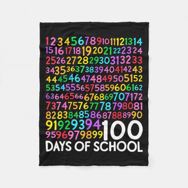 100 Days Of School Teacher Kids 100th Day Math Num Fleecedecke (Vorderseite)