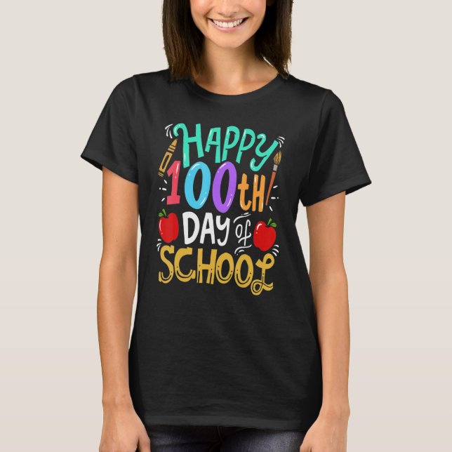 100 Days Of School Teacher T-Shirt (Vorderseite)