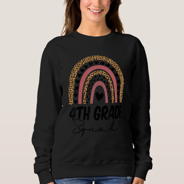 100 Days Of School Team Fourth 4th Grade Squad Rai Sweatshirt (Vorderseite)