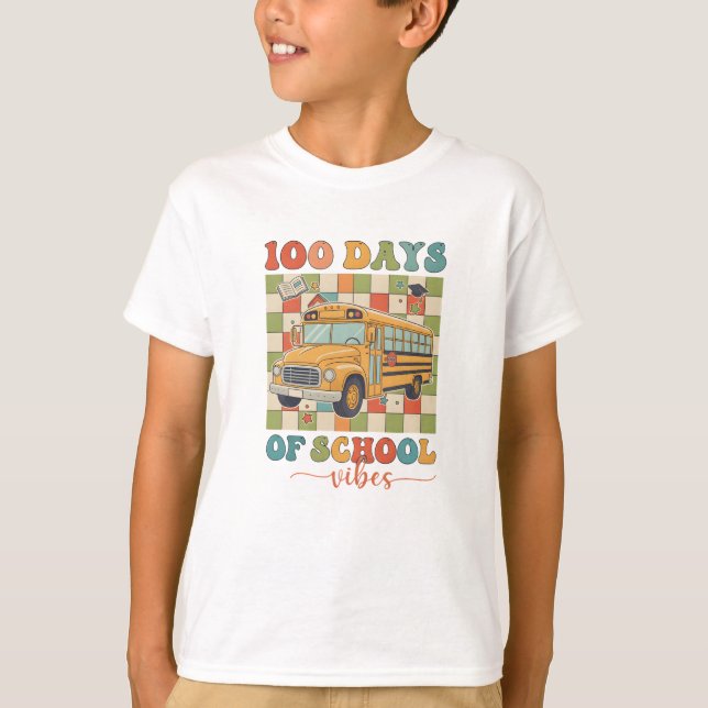 100 Days Of School Vibes T-Shirt (Vorderseite)