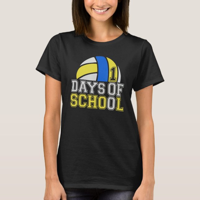 100 days of school volleyball sports teacher happy T-Shirt (Vorderseite)
