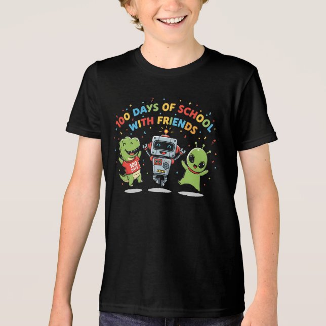 100 Days of School with Friends T-Shirt | Cute  Tri-Blend Shirt (Vorderseite)