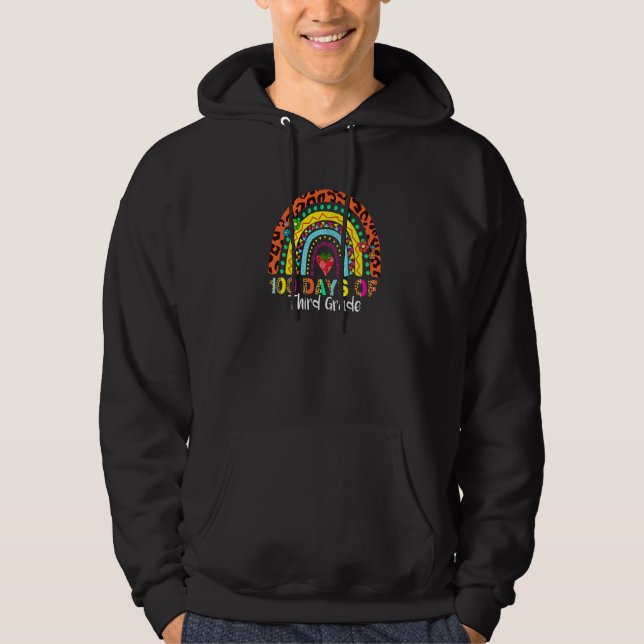 100 Days of Third Grade  Teachers Kids Rainbow Leo Hoodie (Vorderseite)