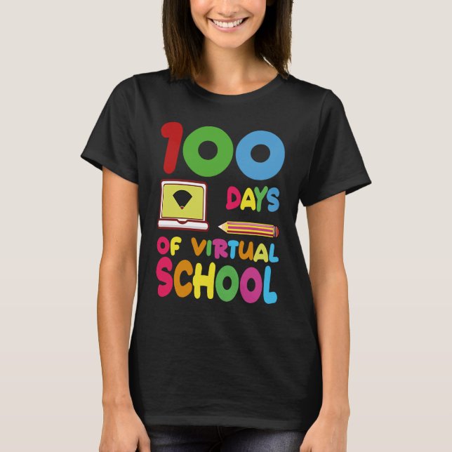 100 Days Of Virtual School 2023 T-Shirt (Vorderseite)