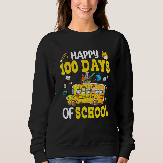 100 Days School Bus 100 Days Of School Boys Kids T Sweatshirt (Vorderseite)