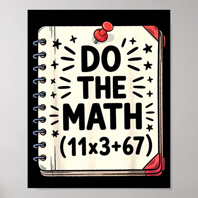 100 Days School Math Equation Do The Math 100 Funn Poster (Vorne)