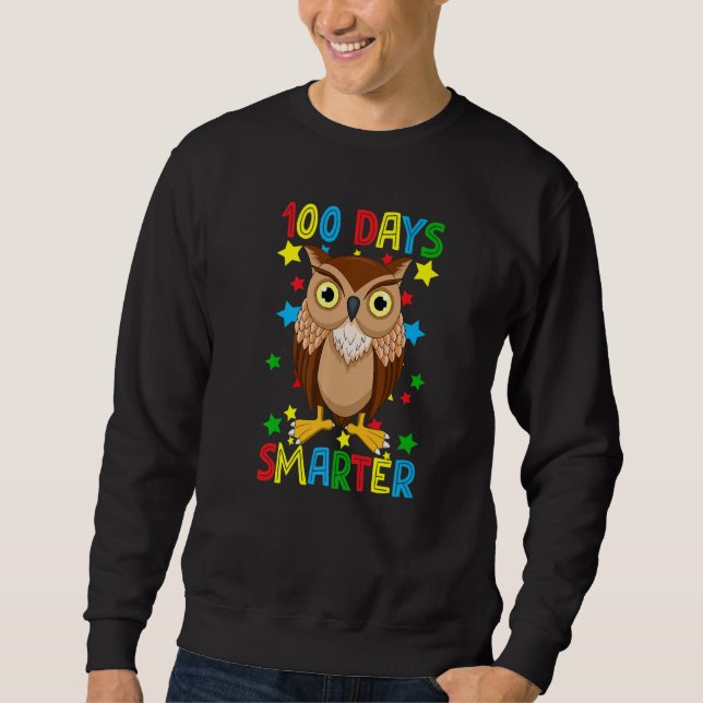 100 Days Smarter 100th Day Of School Cute Owl Kids Sweatshirt (Vorderseite)
