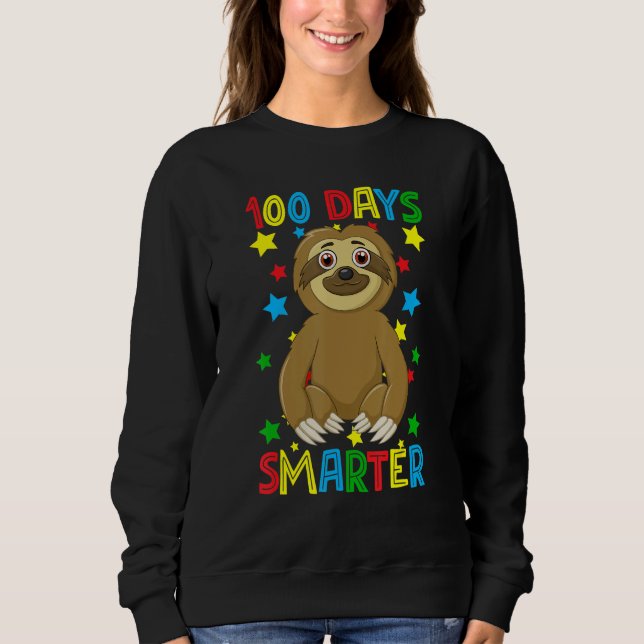 100 Days Smarter 100th Day Of School Cute Sloth Ki Sweatshirt (Vorderseite)