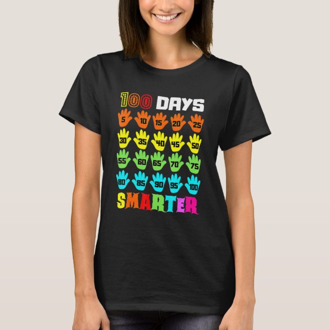 100 Days Smarter 100th Day of School Teachers Kids T-Shirt (Vorderseite)