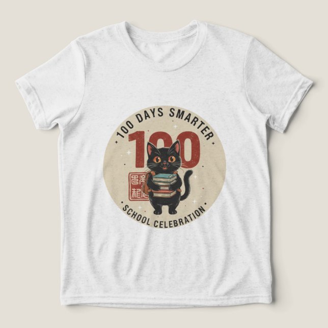 100 Days Smarter  Cute 100th Day of School T-Shirt Tri-Blend Shirt (Design Vorderseite)